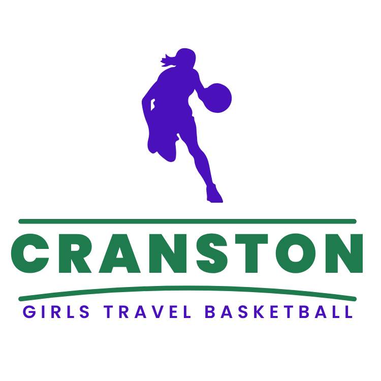 logo of female basketball player in purple