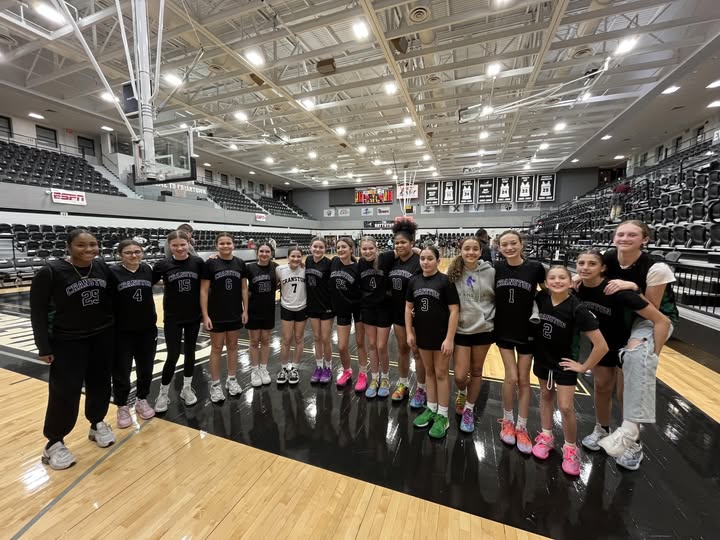 cranston girls travel basketball teams on the court at providence college